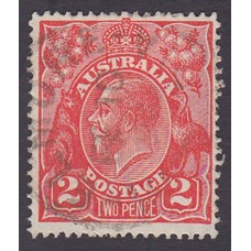 Australian    King George V    2d Red  Single Crown WMK Plate Variety 12L30